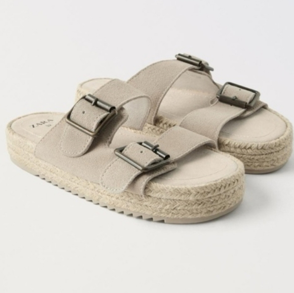 Zara Kids Tan Buckle Sandals  Sz-13.5